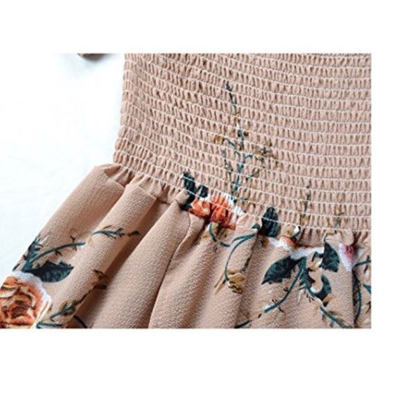 off shoulder floral print chiffon maxi dress - Picture 5 of 7